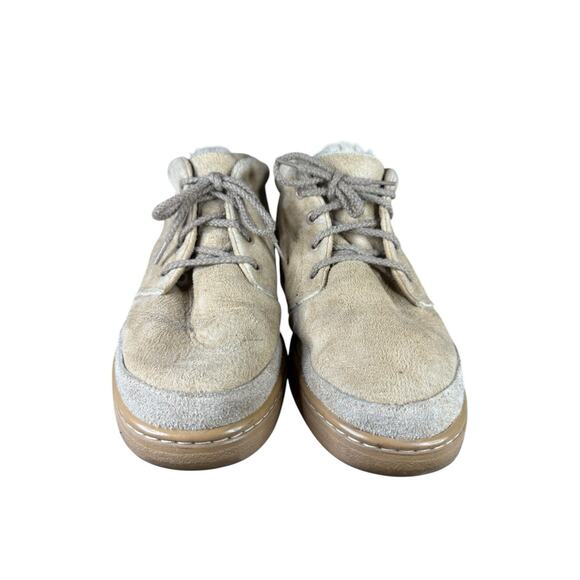 UGG Australia Beige Suede Lace Up Shearling Lined Ankle Boots Size 9 Women - Picture 3 of 9